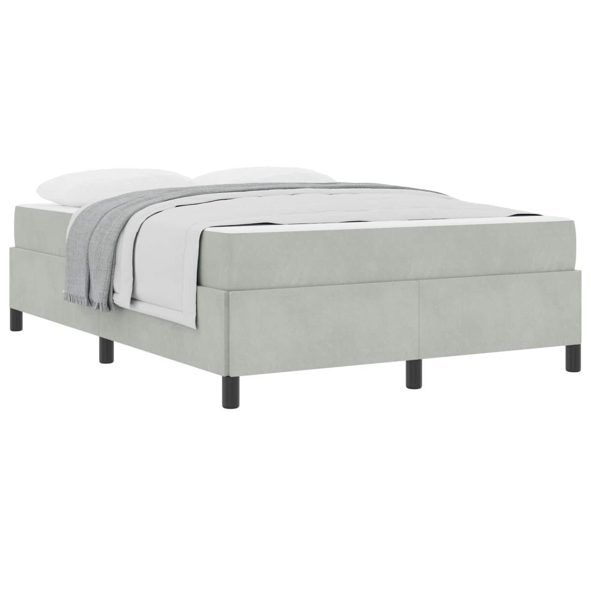 Estrutura de cama de casal simple - cinzento-claro 140 x 190 cm tecido