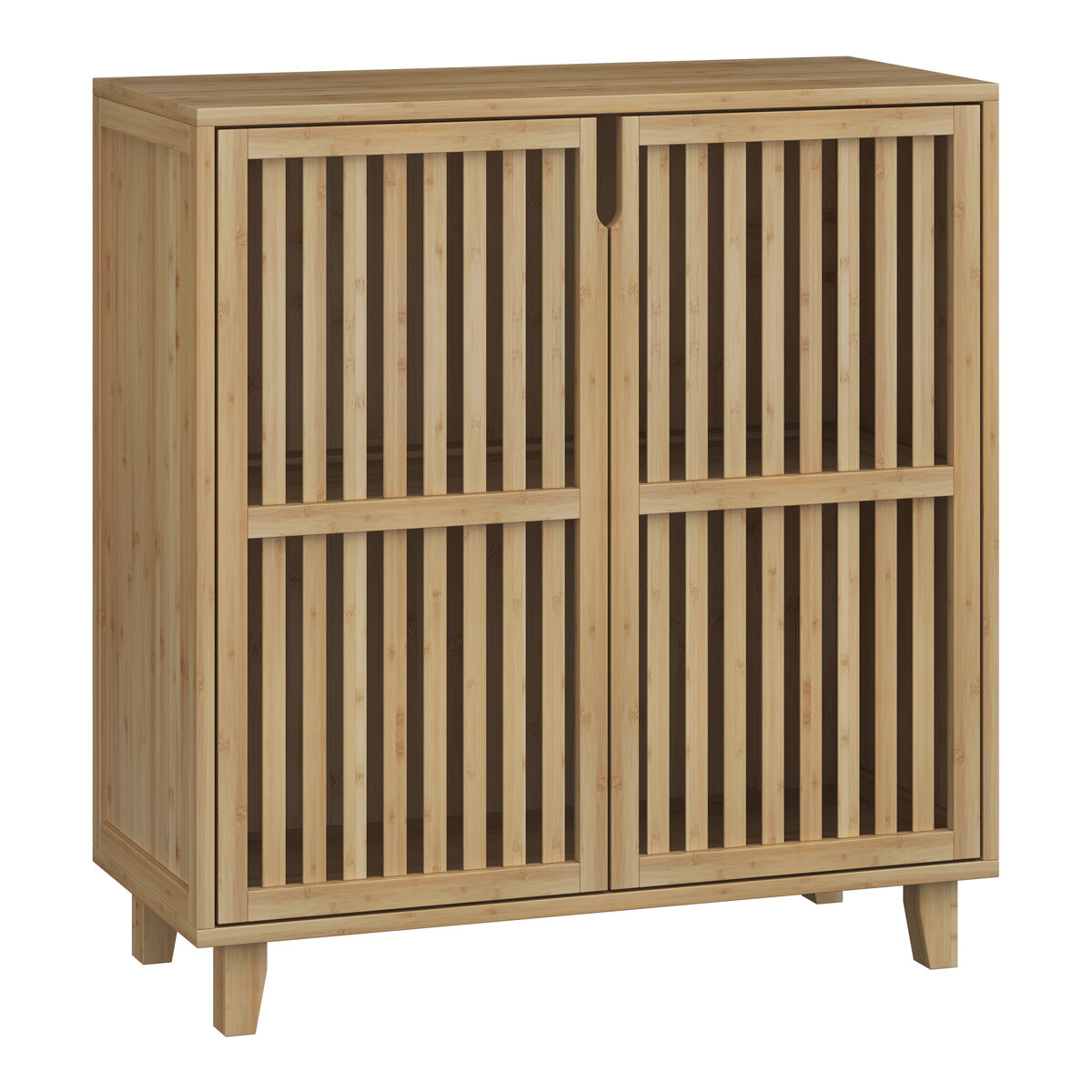 Armário lateral sirgerg 2 portas 77x72x33 cm bambu natural [en.casa]