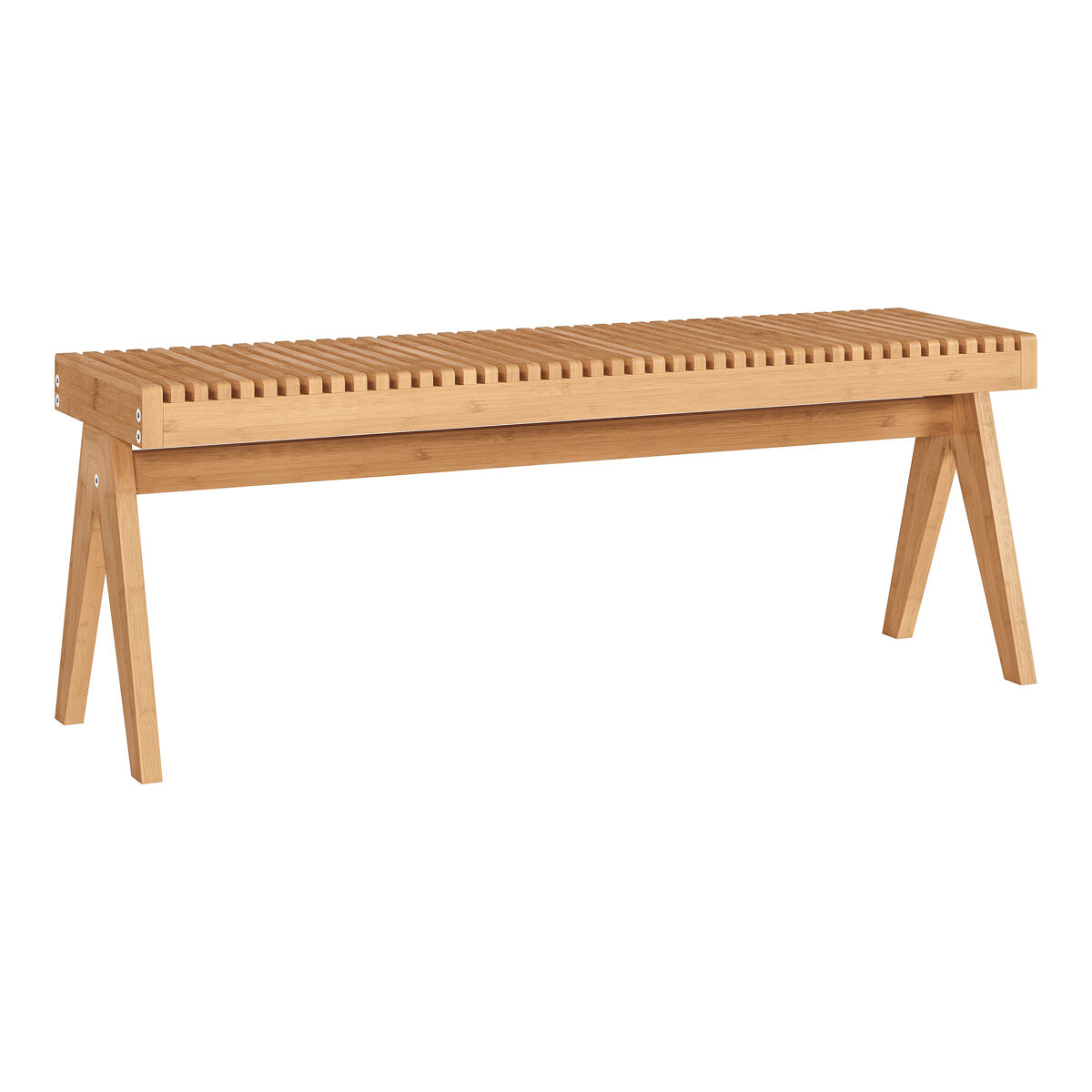 Banco lasdarvoo 120x35x45 cm bambu natural [en.casa]