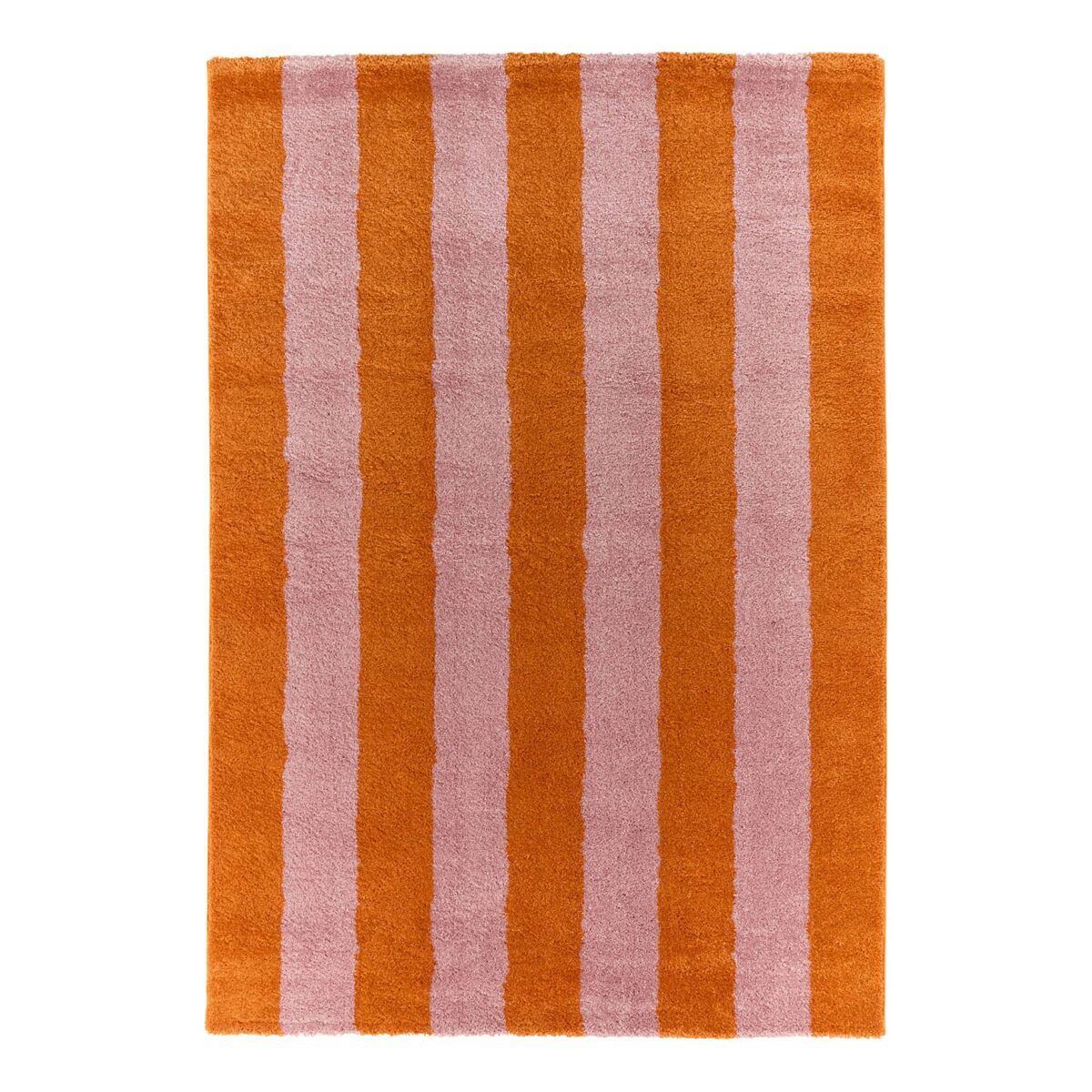 Tapete interior com riscas orange e rosa - 230x160x20 cm