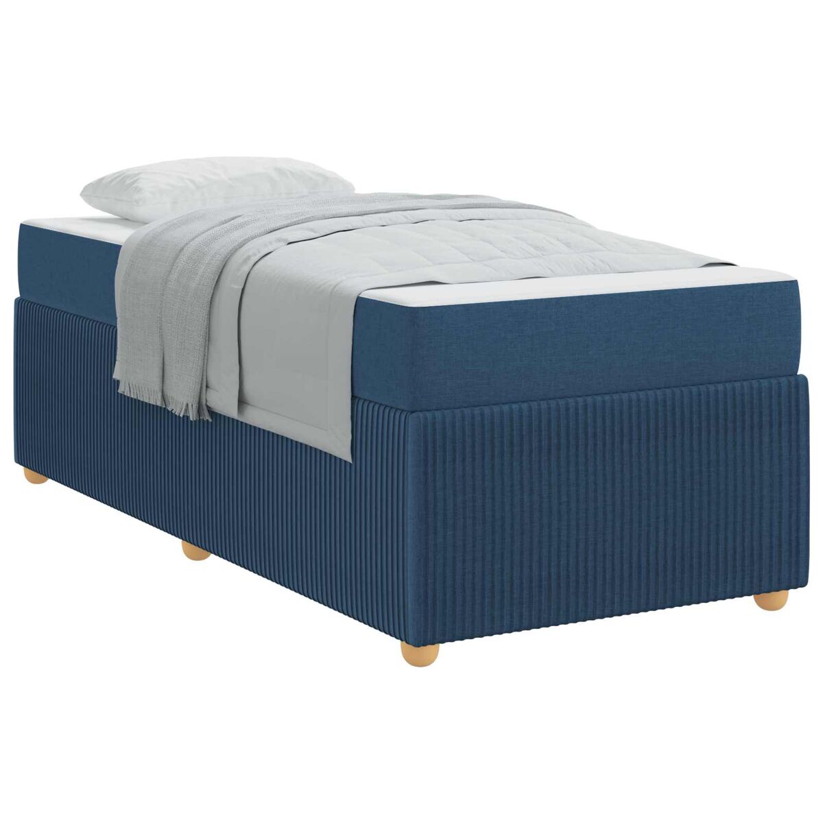 Estrutura de cama de solteiro para adultos com colchão azul 90 x 190 cm tecido