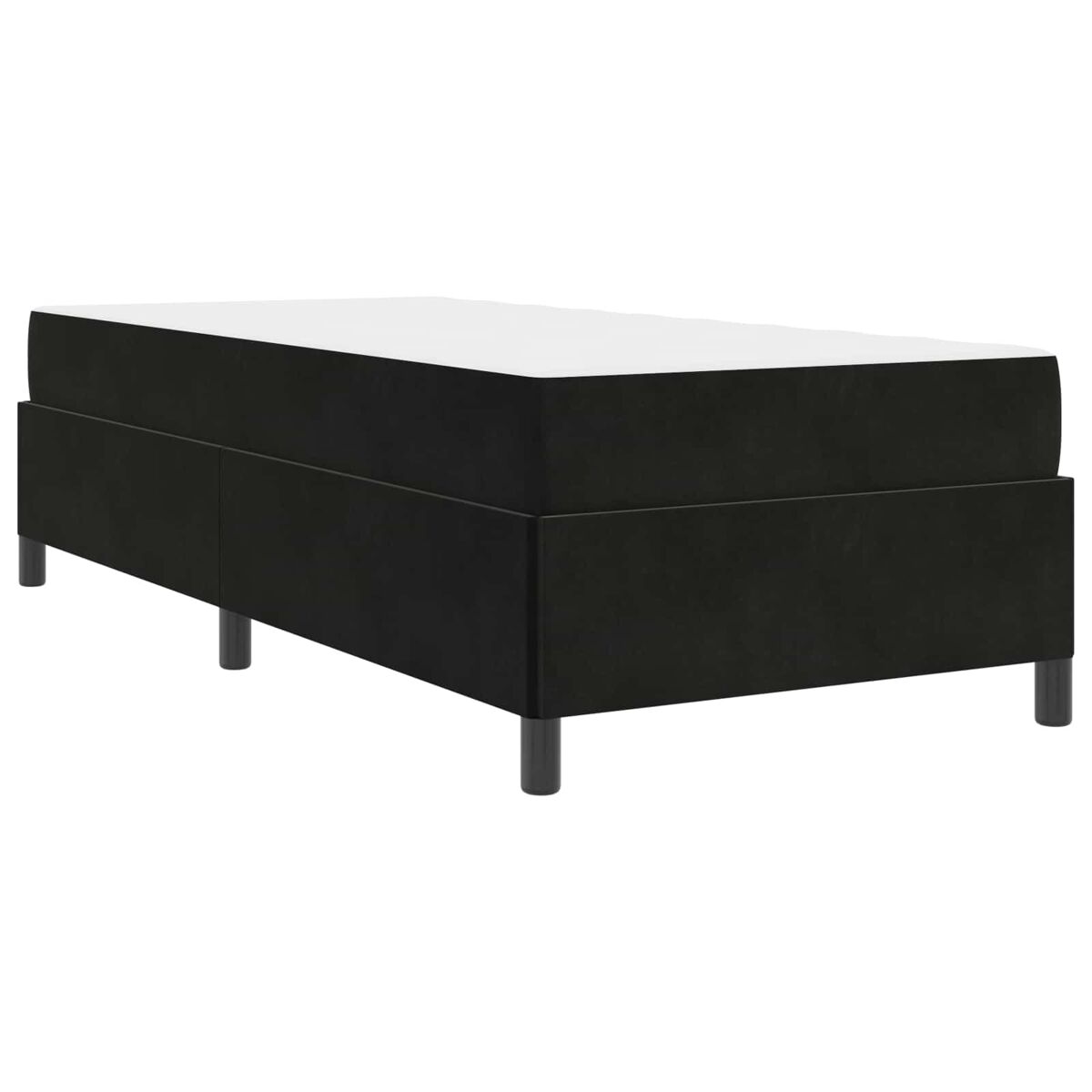 Estrutura de cama de solteiro para adultos com colchão preto 80 x 200 cm tecido