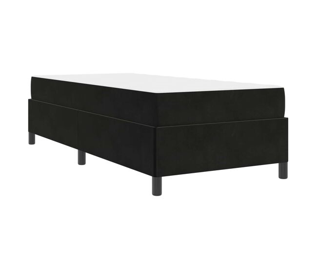 Estrutura de cama de solteiro para adultos com colchão preto 80 x 200 cm tecido