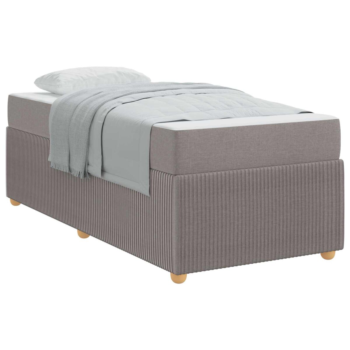 Estrutura de cama de solteiro simple cinzento-acastanhado 80 x 200 cm tecido