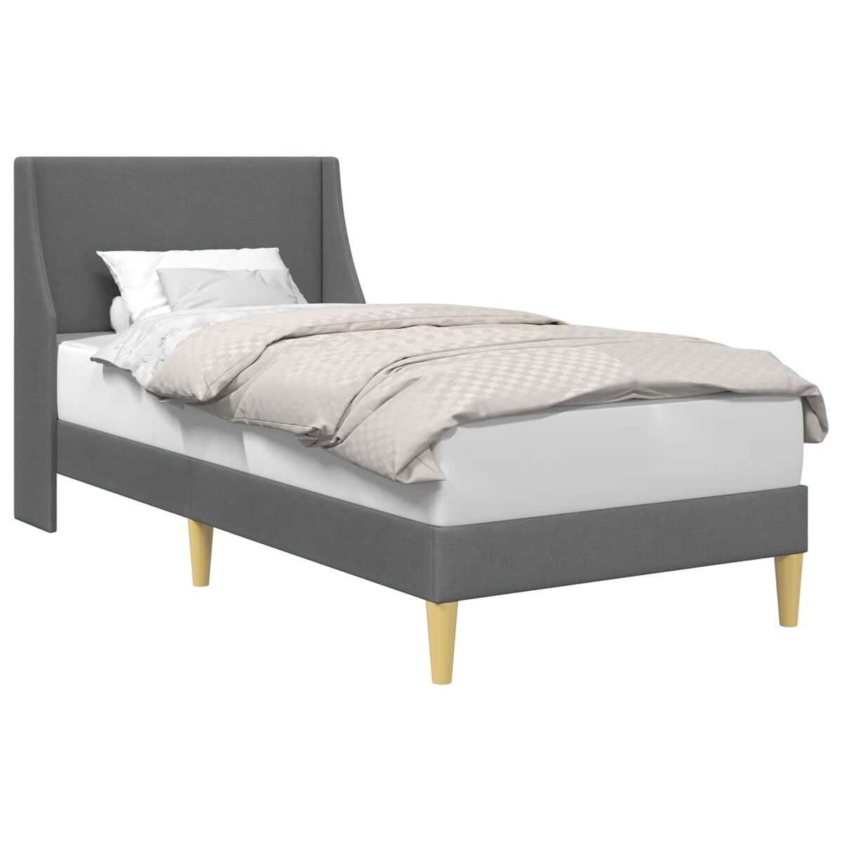 Estrutura de cama de solteiro para adultos - cinzento cinza escuro 100 x 200 cm tecido