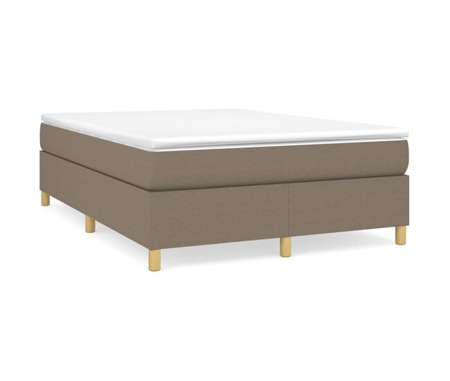 Estrutura de cama de casal moderno com molas 140x200 cm tecido castanho-acinzentado
