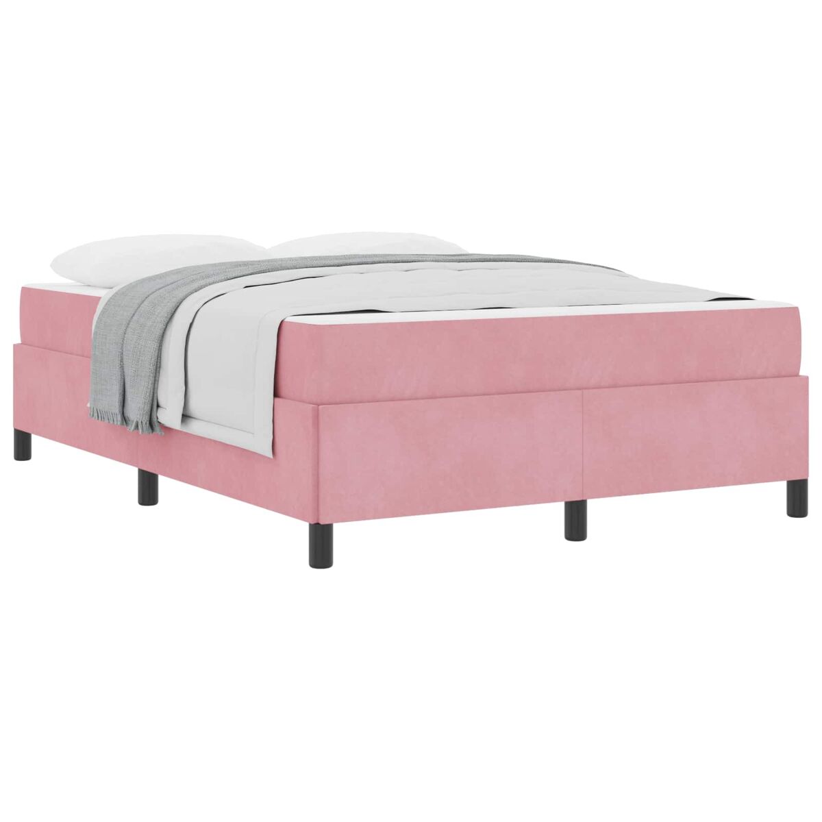 Estrutura da cama de casal moderno com colchão rosa 140 x 200 cm tecido