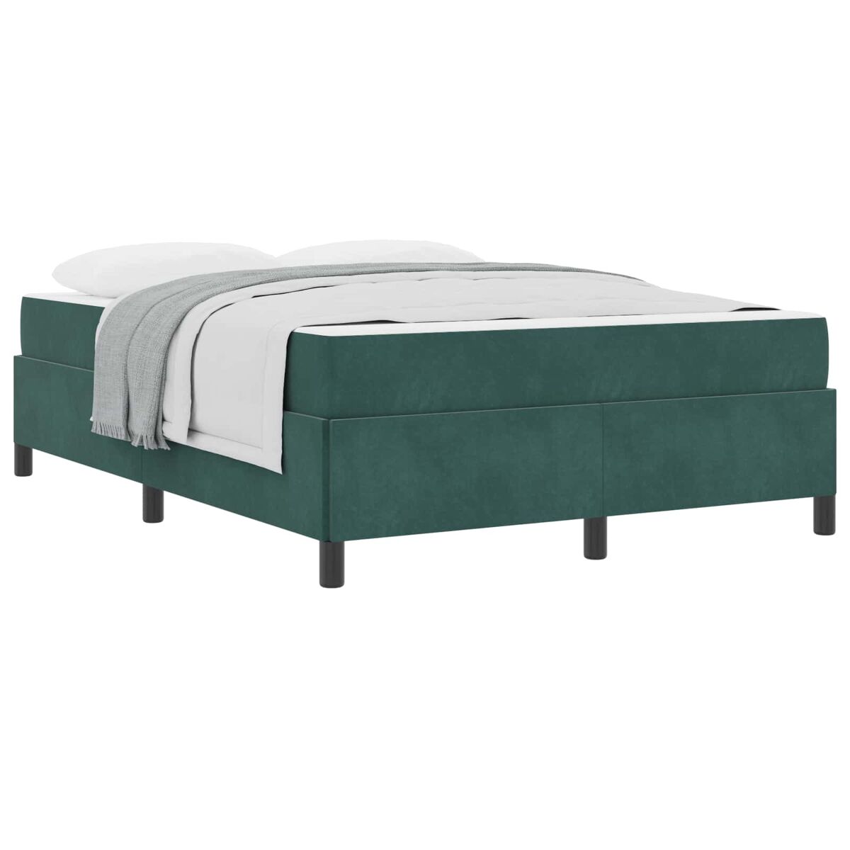 Estrutura da cama de casal moderno com colchão verde escuro 140 x 190 cm tecido