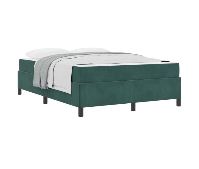 Estrutura da cama de casal moderno com colchão verde escuro 140 x 190 cm tecido