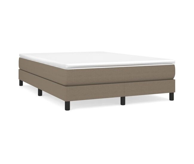 Estrutura de cama de casal moderno com molas 140x200 cm tecido castanho-acinzentado