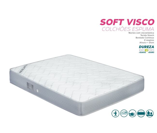 Colchão viscoelástico soft visco enrolável 120x200