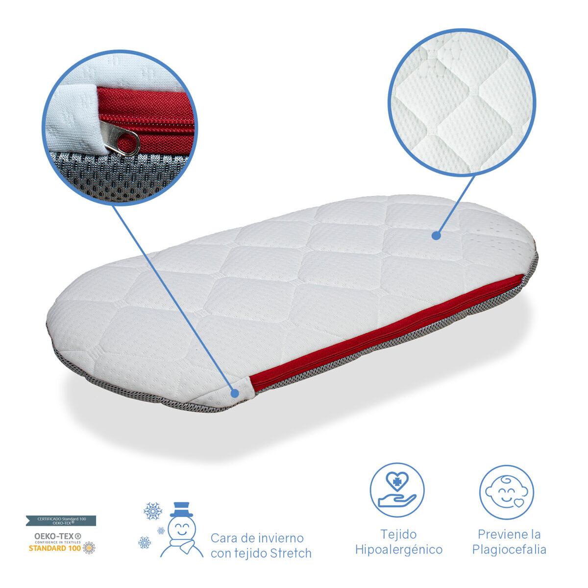 Colchão de berço respirável 2 em 1 para bebé