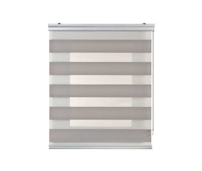Estores noite e dia premium, estore de rolo com acabamento em alumínio premium cinza pedra 180 x 250 cm