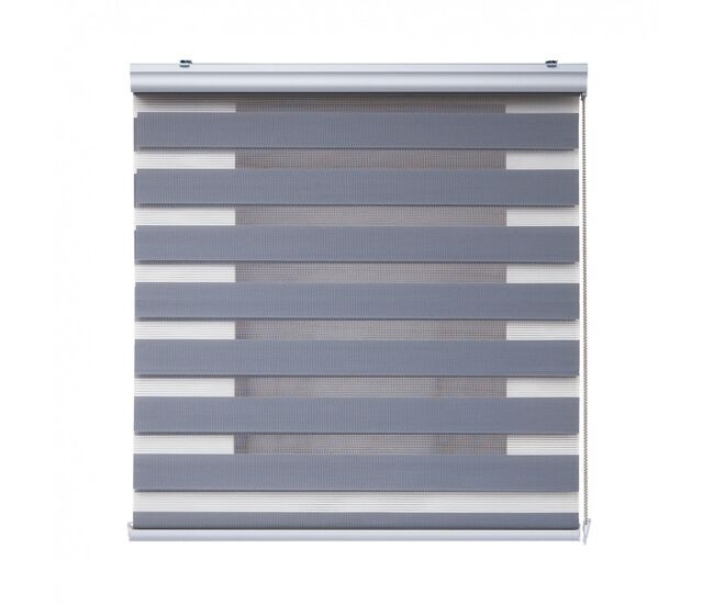 Estores noite e dia premium, estore de rolo com acabamento em alumínio premium prata 120 x 250 cm