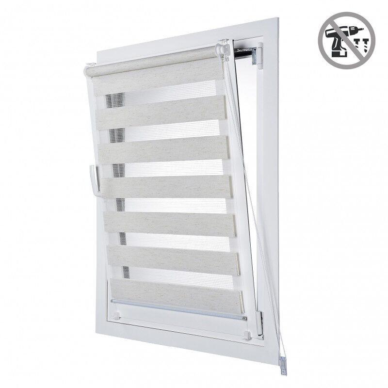 Estores noite e dia easyfix, estore de rolo instalação sem furar linho 150 x 180 cm
