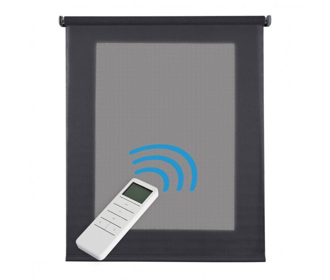 Estore de rolo estores automáticos translúcidos motorizados com bateria, motor e controlo remoto cinza 160 x 250 cm