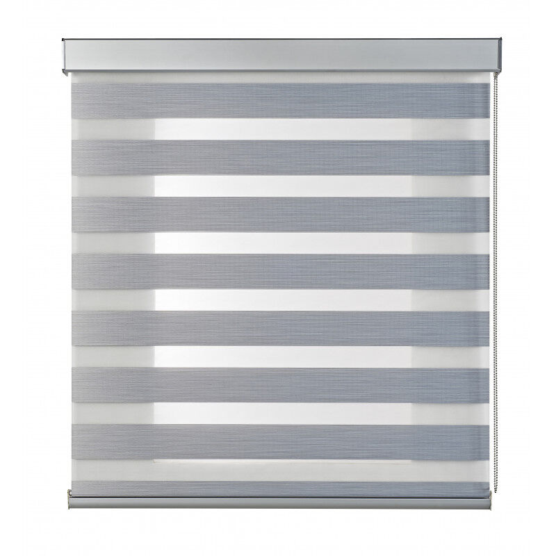 Estores noite e dia estore de rolo com acabamento em alumínio qualidade superior cinza 60 x 250cm