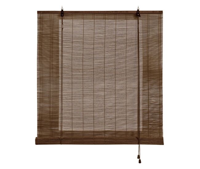 Estores de bambu, estore de rolo bambu natural marrom escuro 60 x 175cm