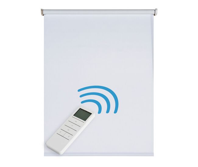 Estore de rolo opaco motorizado estores automáticos com bateria motor e controlador premium branco 100 x 250cm