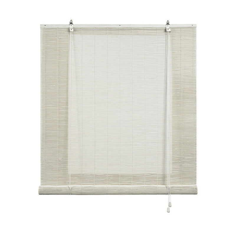 Estores de bambu, estore de rolo bambu natural branco 150 x 175cm
