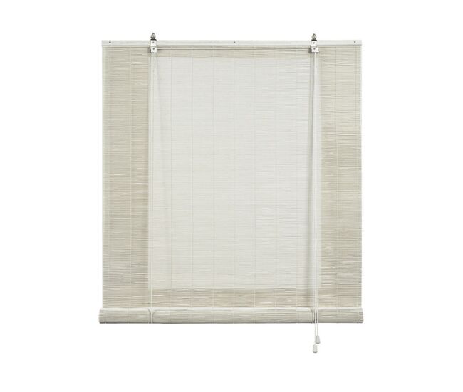 Estores de bambu, estore de rolo bambu natural branco 150 x 175cm