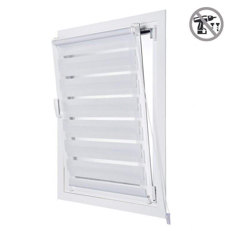 Estores noite e dia easyfix, estore de rolo instalação sem furar branco 120 x 180 cm