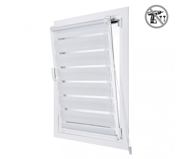 Estores noite e dia easyfix, estore de rolo instalação sem furar branco 120 x 180 cm