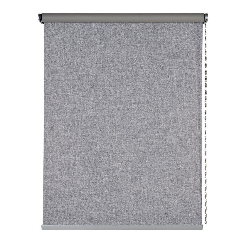 Estore de rolo blackout blind premium com acabamento em alumínio cinza 180 x 250 cm