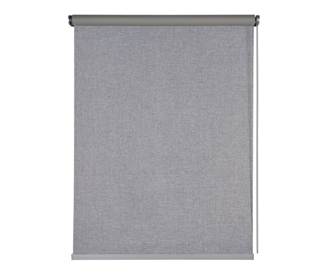 Estore de rolo blackout blind premium com acabamento em alumínio cinza 180 x 250 cm