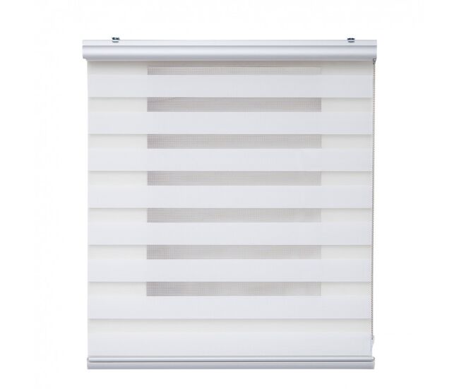 Estores noite e dia premium, estore de rolo com acabamento em alumínio premium branco 80 x 250 cm