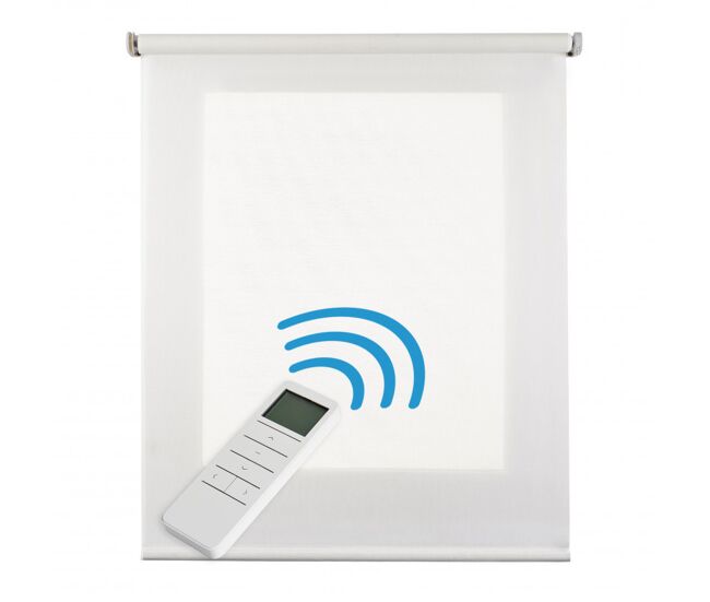 Estore de rolo estores automáticos translúcidos motorizados com bateria, motor e controlo remoto branco 120 x 250 cm