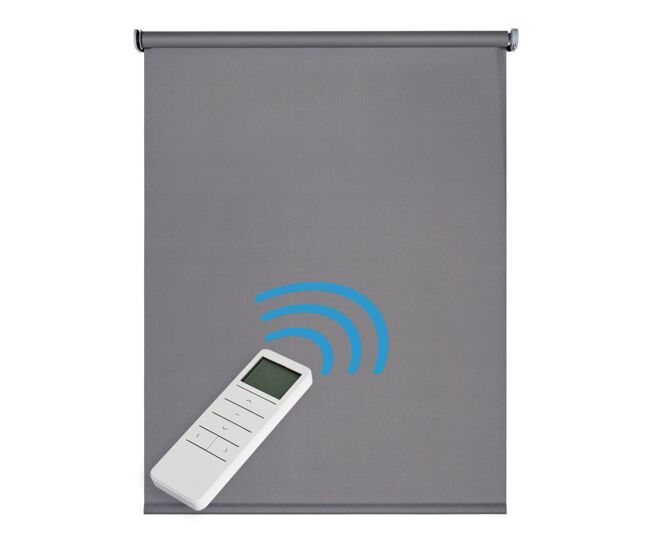 Estore de rolo opaco motorizado estores automáticos com bateria motor e controlador premium cinza escuro 180 x 250cm