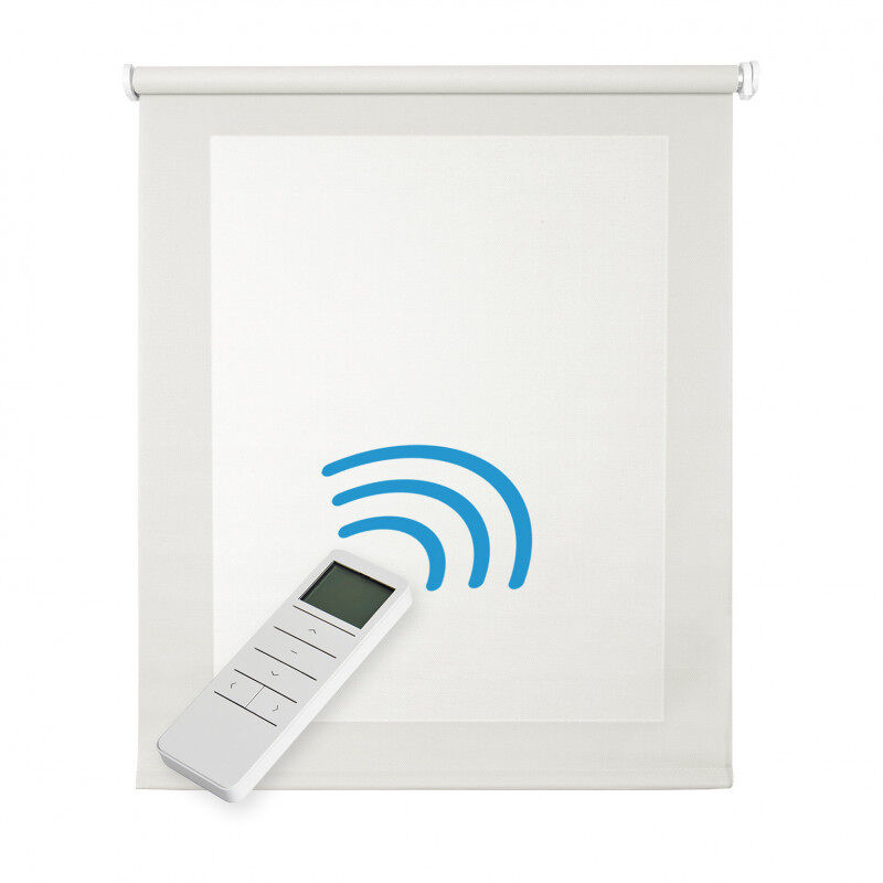 Estore de rolo screen estores automáticos motorizados com controlo remoto tecido técnico isolamento térmico branco 100 x 250cm