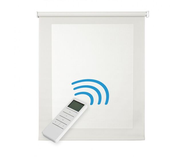 Estore de rolo screen estores automáticos motorizados com controlo remoto tecido técnico isolamento térmico branco 120 x 250cm
