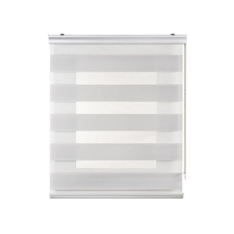 Estores noite e dia premium, estore de rolo com acabamento em alumínio premium cinza claro 80 x 250 cm