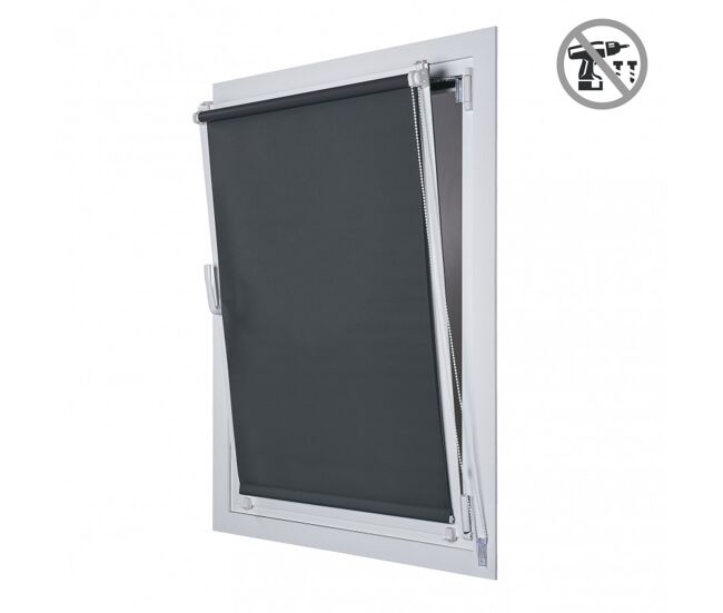 Estores opaco easyfix, estore de rolo instalação sem furar cinza 150 x 180 cm