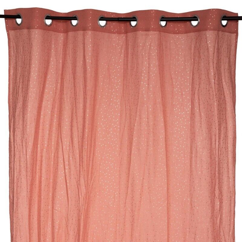 Cortina de algodão rosa 250x140cm