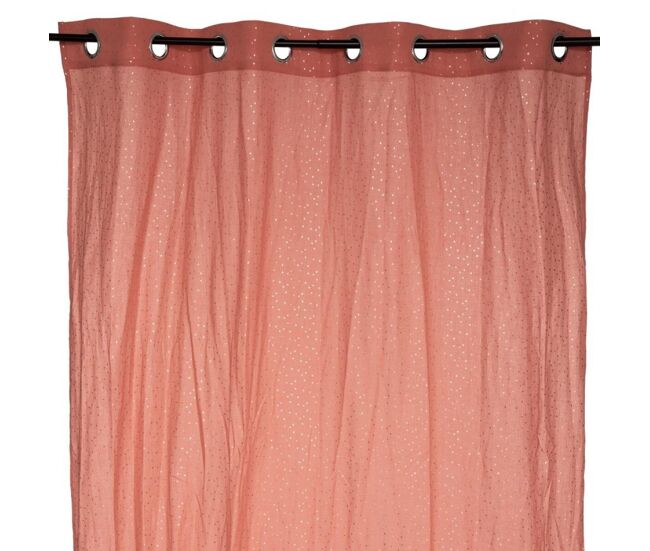 Cortina de algodão rosa 250x140cm