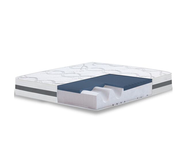 The white stone colchão viscoelástico 140x200 cm altura 22 cm | tecido hipoalergênico e respirável | propriedades ortopédicas auto-adaptáveis | firmeza média-alta | fabricado na itália