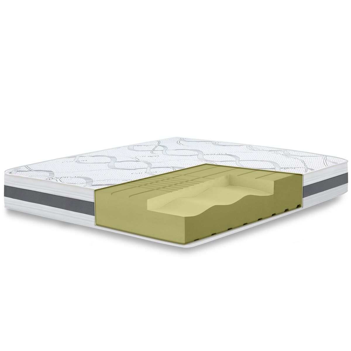 The white stone colchão ortopédico 150x220 cm firmeza média | altura 20 cm | tecido hipoalergênico e respirável | propriedades ergonômicas e auto‐