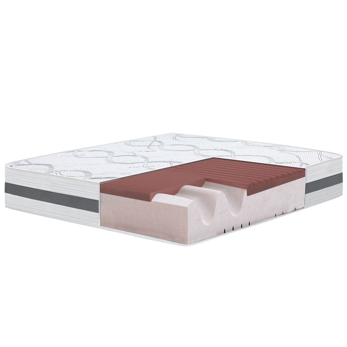 The white stone colchão viscoelástico 80x200 cm altura 27 cm | tecido hipoalergênico e respirável | propriedades ortopédicas auto-adaptáveis | firmeza média-alta | fabricado na itália