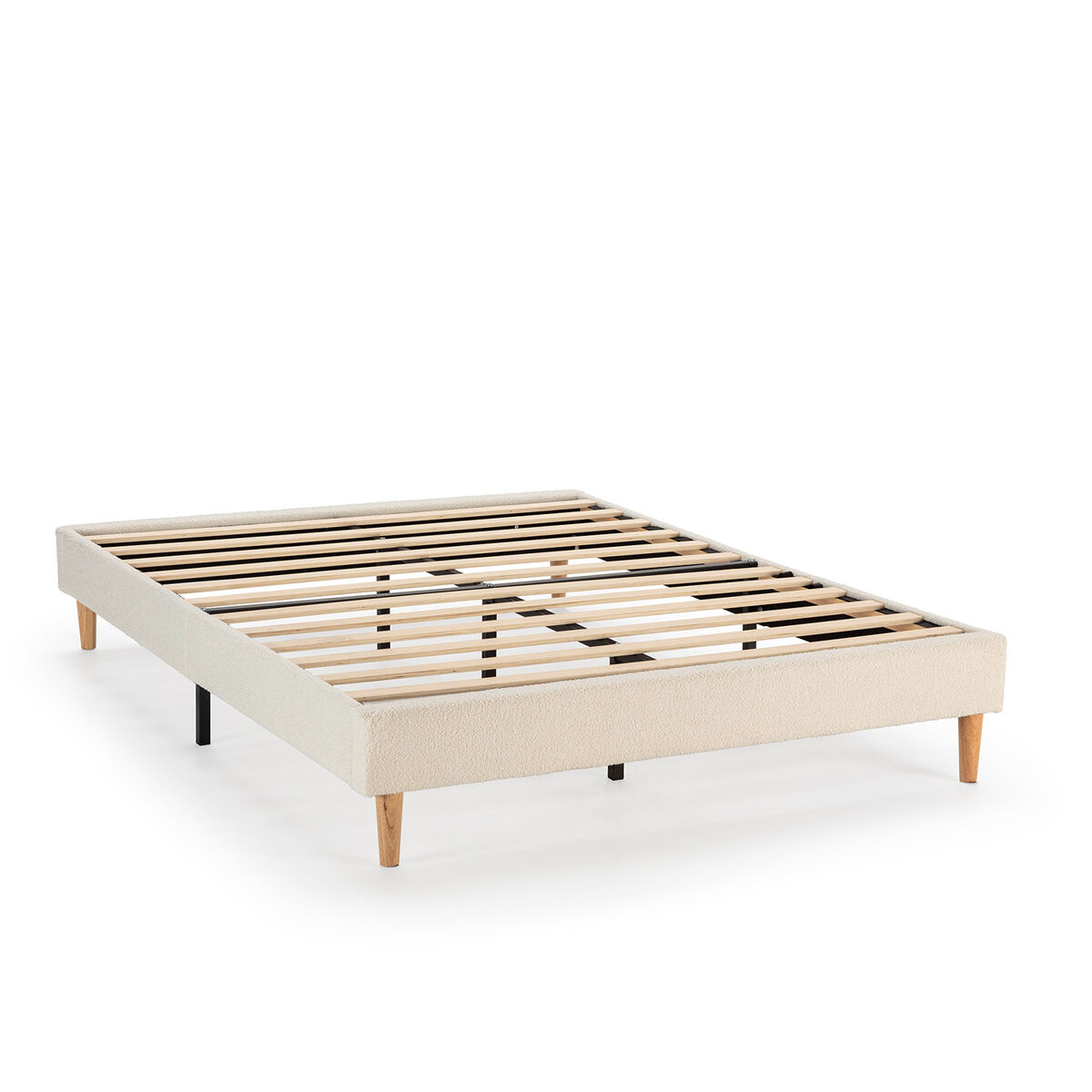 Base estofada niebla 90x190 cm tecido ovelha bege