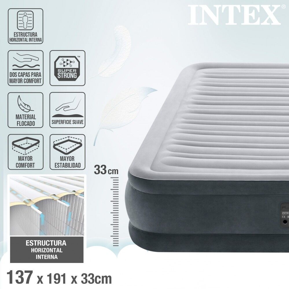 Colchão insuflável INTEX FiberTech Comfort-Plush 99x191x46 cm - Conforama