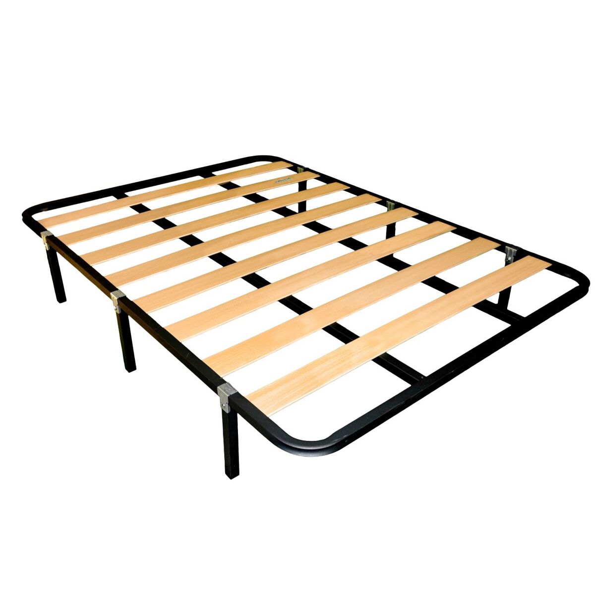 Base de cama de tubo de aço com ripas de choupo em vários tamanhos com 6 pernas