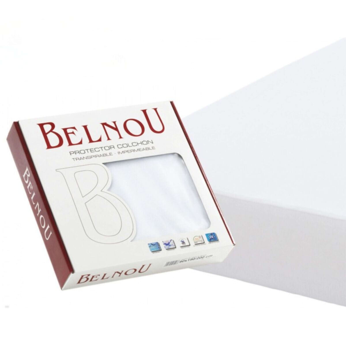 Miroytengo Protetor De Colchão Elite Antiácaro, Impermeável E Respirável, 100% Algodão Terry, Densidade Máxima, 105 Cm Branco