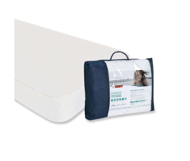 Protetor de colchão individual antiácaro, respirável e à prova d'água dermis, macio, branco, 135x180/190 cm