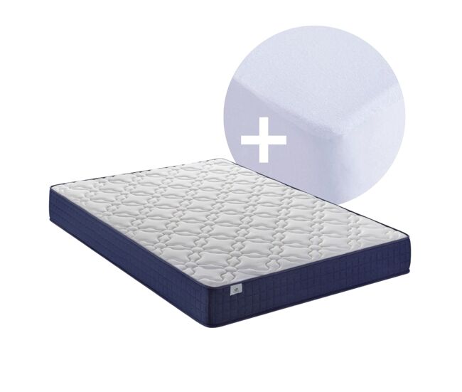 Pack colchão viscoelástico essential 90x200cm altura 14cm e protetor colchão fusion home