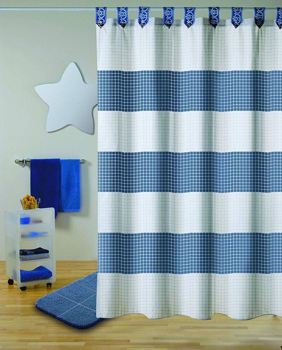 Cortina de banho 180x200 quadro bleu