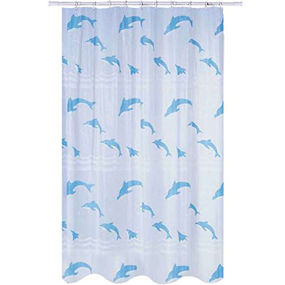 Pva 180x200 dolphins polyester bath curtain