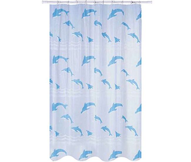 Pva 180x200 dolphins polyester bath curtain